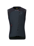 Alpinestars Stella Tech-Air 3 V2 System, damska czarna kamizelka motocyklowa z poduszką powietrzną, widok z przodu, z ukośnym zamkiem błyskawicznym, logo Tech-Air 3 i wskaźnikiem statusu LED na klatce piersiowej