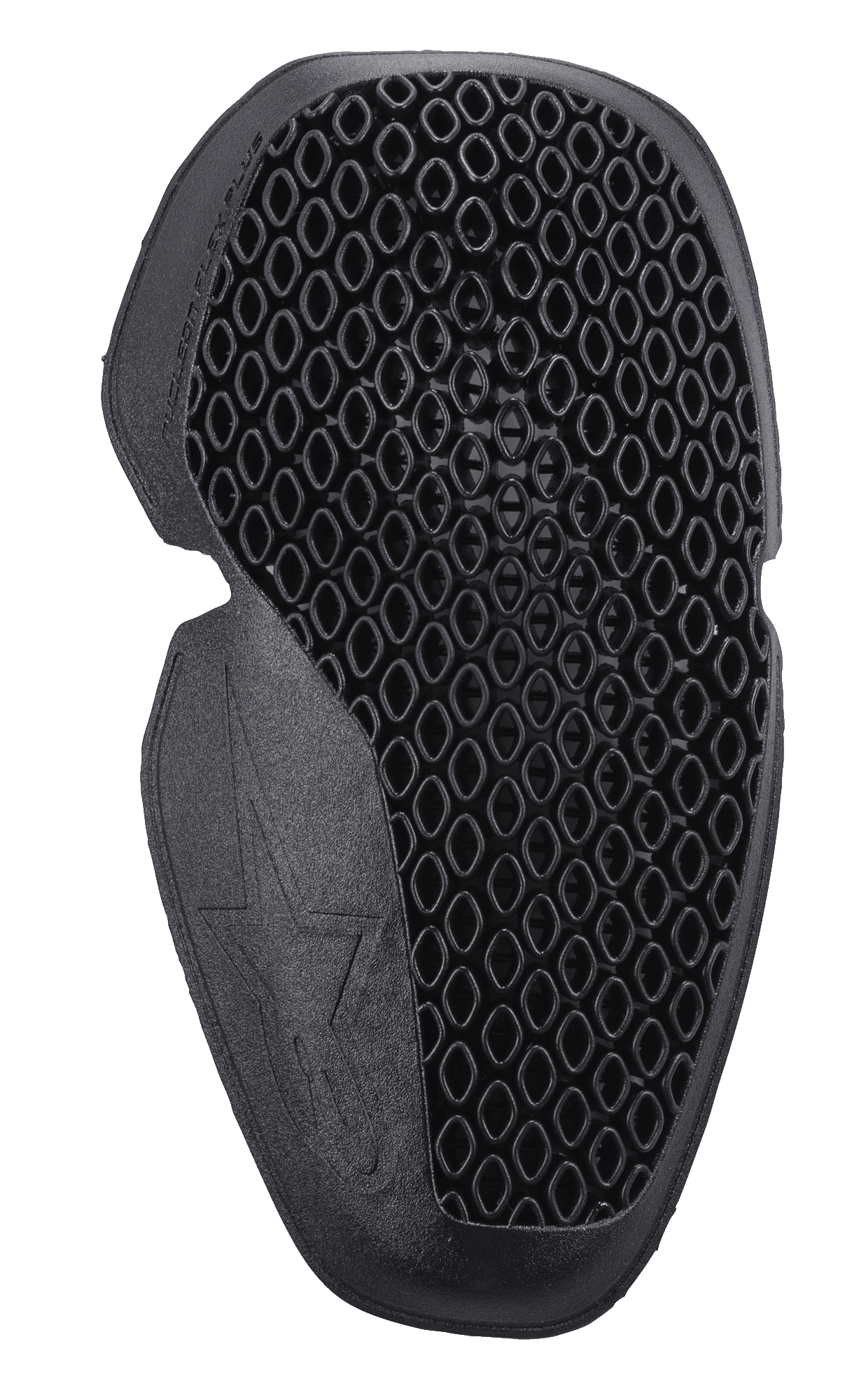 Alpinestars Nucleon Flex Plus Knee Protector, czarny ochraniacz kolan, motocyklowa wkładka ochronna o perforowanej strukturze plastra miodu, smukły profil i elastyczna konstrukcja z wytłoczonym logo gwiazdy