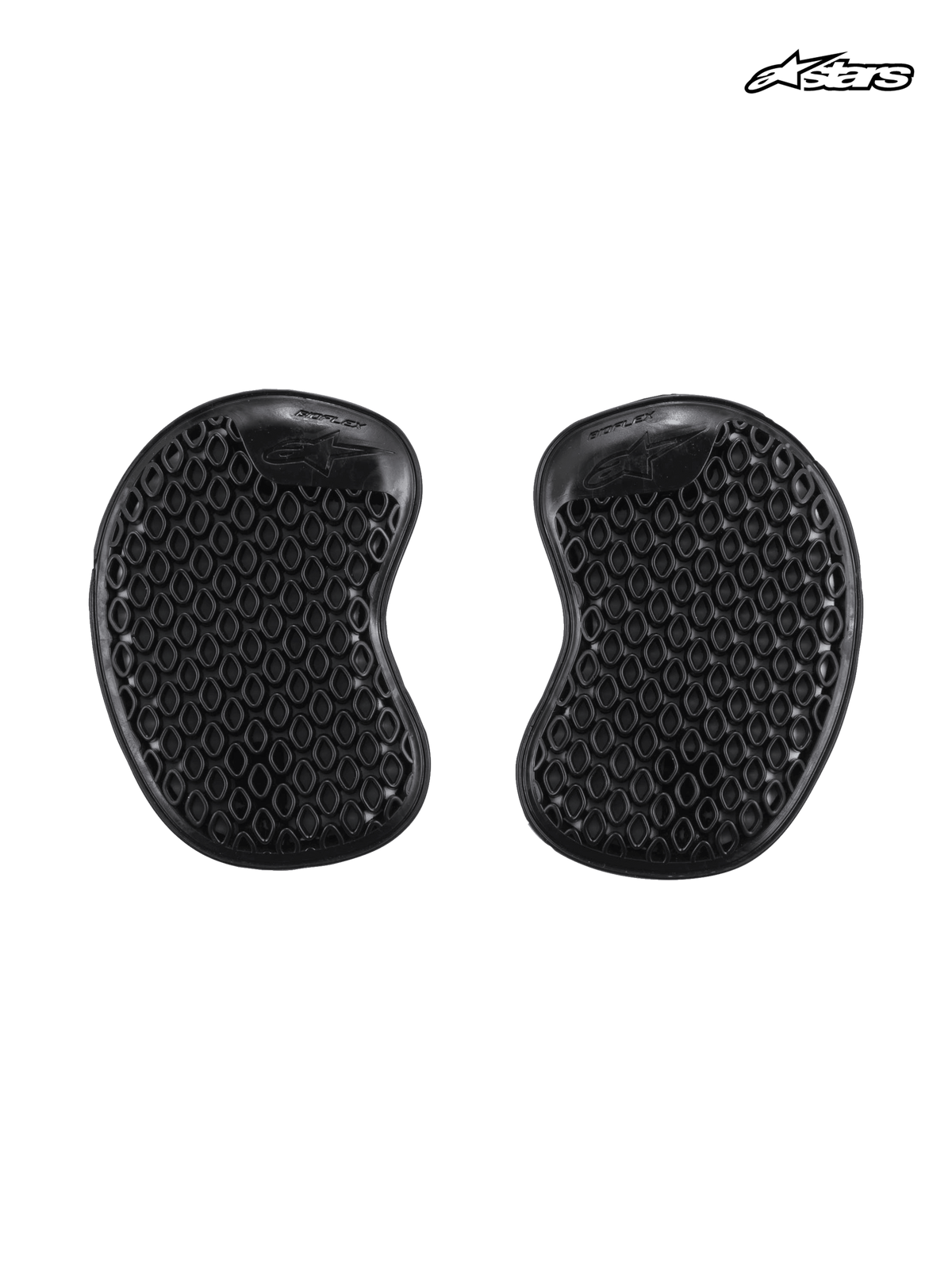 Alpinestars Bioflex Hip Protectors, motorcycle hip armor inserts, black, lightweight slim design with vented cell structure for maximum airflow and ergonomic comfort