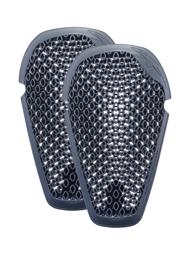 Alpinestars Nucleon Flex Pro Knee Protectors, szary antracytowy, para ergonomicznych motocyklowych wkładów ochronnych z wentylowaną strukturą plastra miodu o otwartych komórkach, zapewniającą przepływ powietrza i lekką ochronę przed uderzeniami