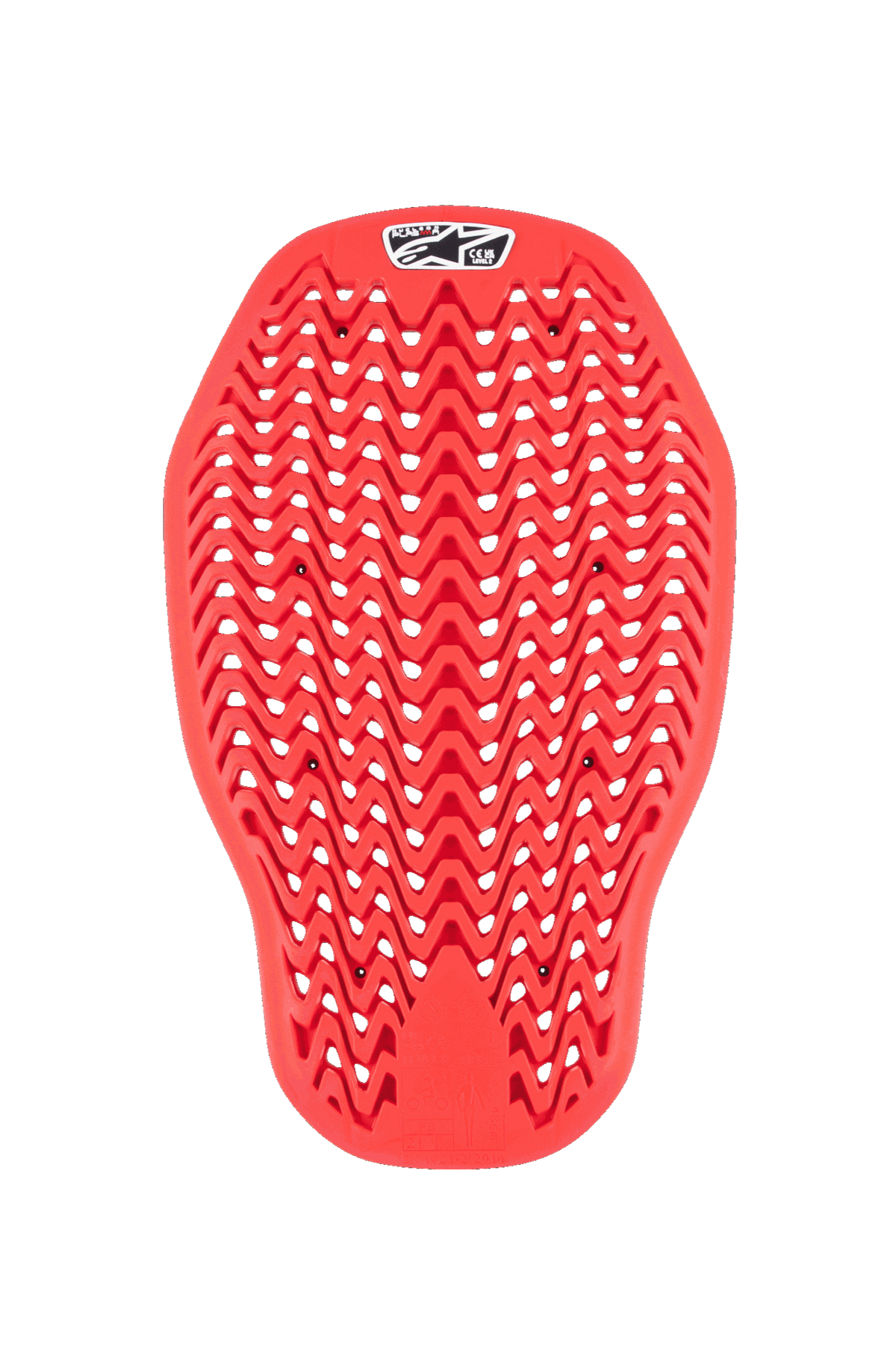 Alpinestars Nucleon Plasma Back Protector Insert, motocyklowy ochraniacz pleców, czerwony, elastyczny wzór zygzakowaty z otworami wentylacyjnymi, ochrona przed uderzeniami z certyfikatem CE Level 2, ergonomiczna wkładka do kurtek motocyklowych