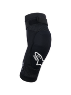 Alpinestars Bionic Plasma Youth Knee Protector, czarny, ochraniacz kolan do motocrossu, białe logo Alpinestars i branding Plasma, konstrukcja z siatki 3D, regulowany górny pasek, ergonomiczny wyprofilowany design