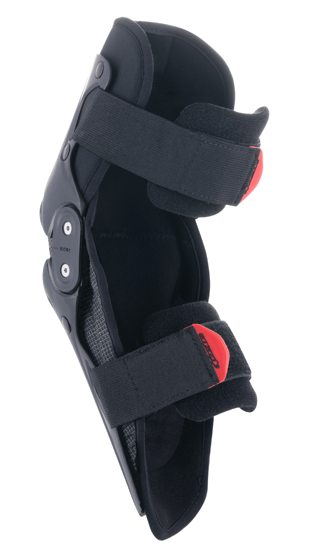Alpinestars Youth SX-1 Knee Protector, młodzieżowy ochraniacz kolan, czarno-czerwony, system dwóch zawiasów, regulowany system podwójnych pasków z czerwonymi uchwytami, lekka i wytrzymała ochrona dla młodych motocyklistów off-road