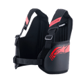 Alpinestars Youth Bionic Rib Support, czarno-czerwony ochraniacz żeber do kartingu, wyposażony w regulowane paski naramienne z siatki 3D, twarde panele boczne z czerwonym logo gwiazdy oraz regulowany pasek w talii zapewniający stabilne dopasowanie
