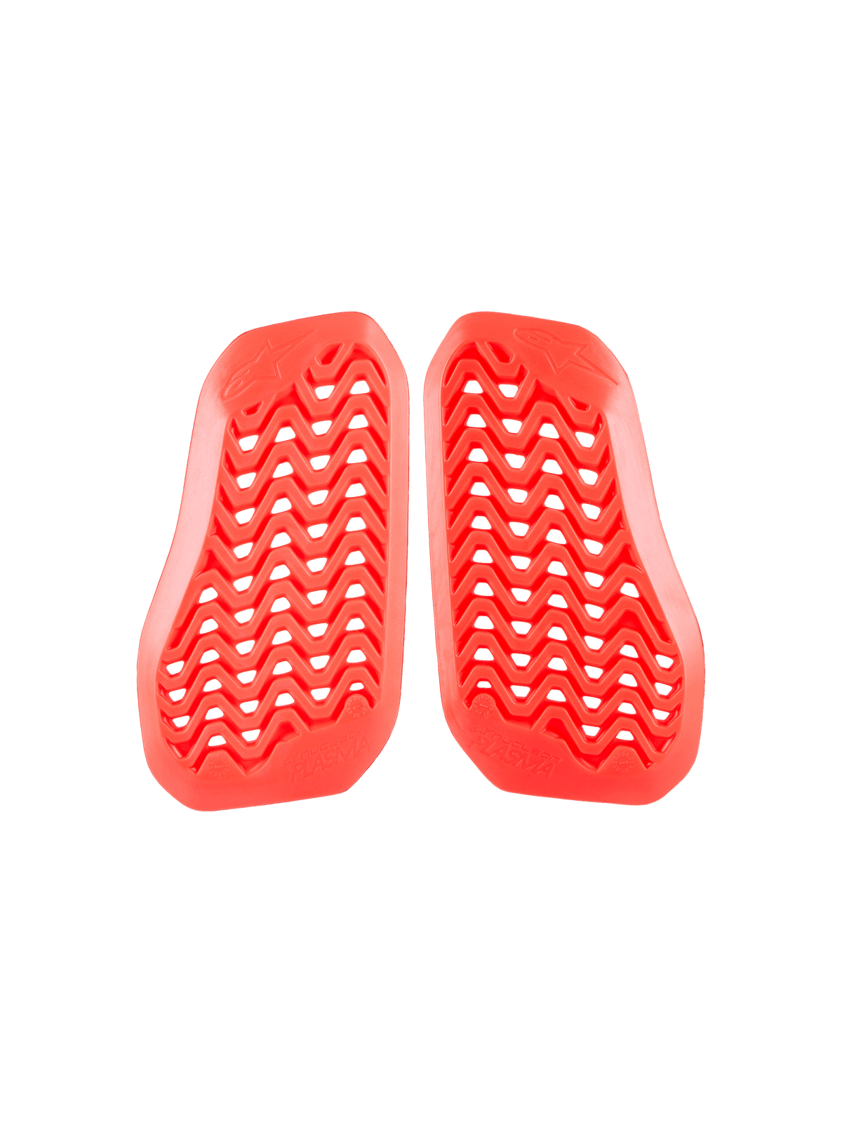 Alpinestars Nucleon Plasma Divided Chest Protector, czerwona wkładka ochronna na klatkę piersiową, wentylowany wzór zygzakowaty z perforacjami, ochrona przed uderzeniami z certyfikatem CE, lekka dwuczęściowa konstrukcja