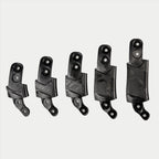 Alpinestars BNS Size Adapter Kit, akcesorium do kasku i ochrony szyi, pięć czarnych plastikowych elementów w różnych rozmiarach, modułowa konstrukcja z otworami montażowymi i teksturowanym logo, jednolity czarny kolor