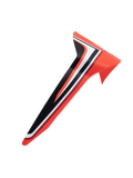 Alpinestars Supertech R10 Miller Standard Limited Edition Spoiler, aerodynamiczny tylny spojler do kasku motocyklowego, czerwony z czarnymi i białymi paskami, smukły wyścigowy design, akcesorium zamienne do kasków S-R10