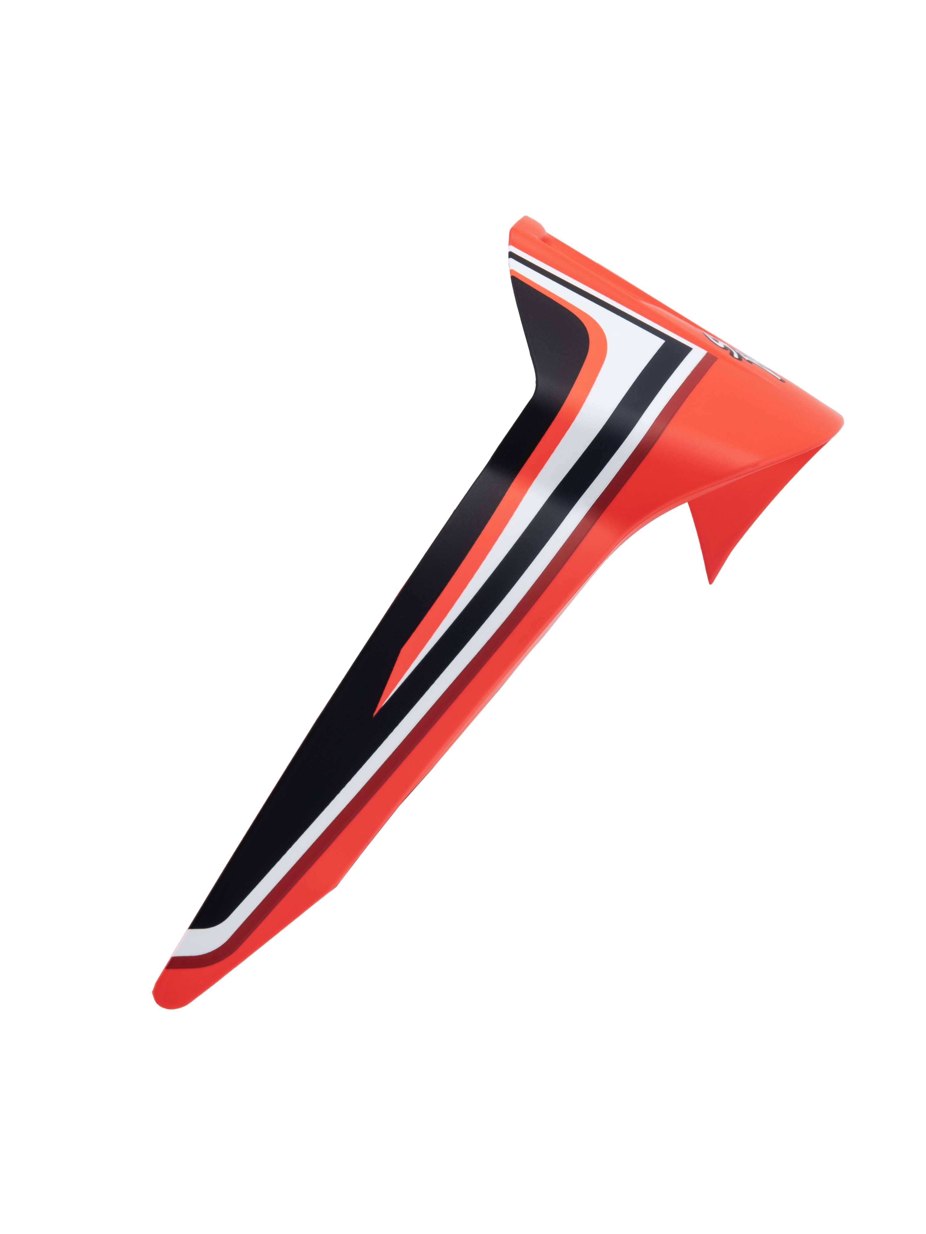 Alpinestars Supertech R10 Miller Standard Limited Edition Spoiler, aerodynamiczny tylny spojler do kasku motocyklowego, czerwony z czarnymi i białymi paskami, smukły wyścigowy design, akcesorium zamienne do kasków S-R10