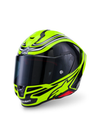 Alpinestars S-R7 Zeal, kask motocyklowy integralny, żółty fluo, czarny i biały, certyfikat ECE 22.06, konstrukcja z włókna węglowego