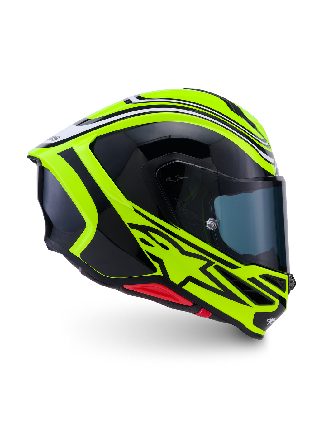 Alpinestars S-R7 Zeal Helmet ECE 22.06, kask motocyklowy integralny, żółty fluo, czarny i biały, konstrukcja karbonowa