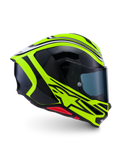 Alpinestars S-R7 Zeal Helmet ECE 22.06, kask motocyklowy integralny, żółty fluo, czarny i biały, konstrukcja karbonowa