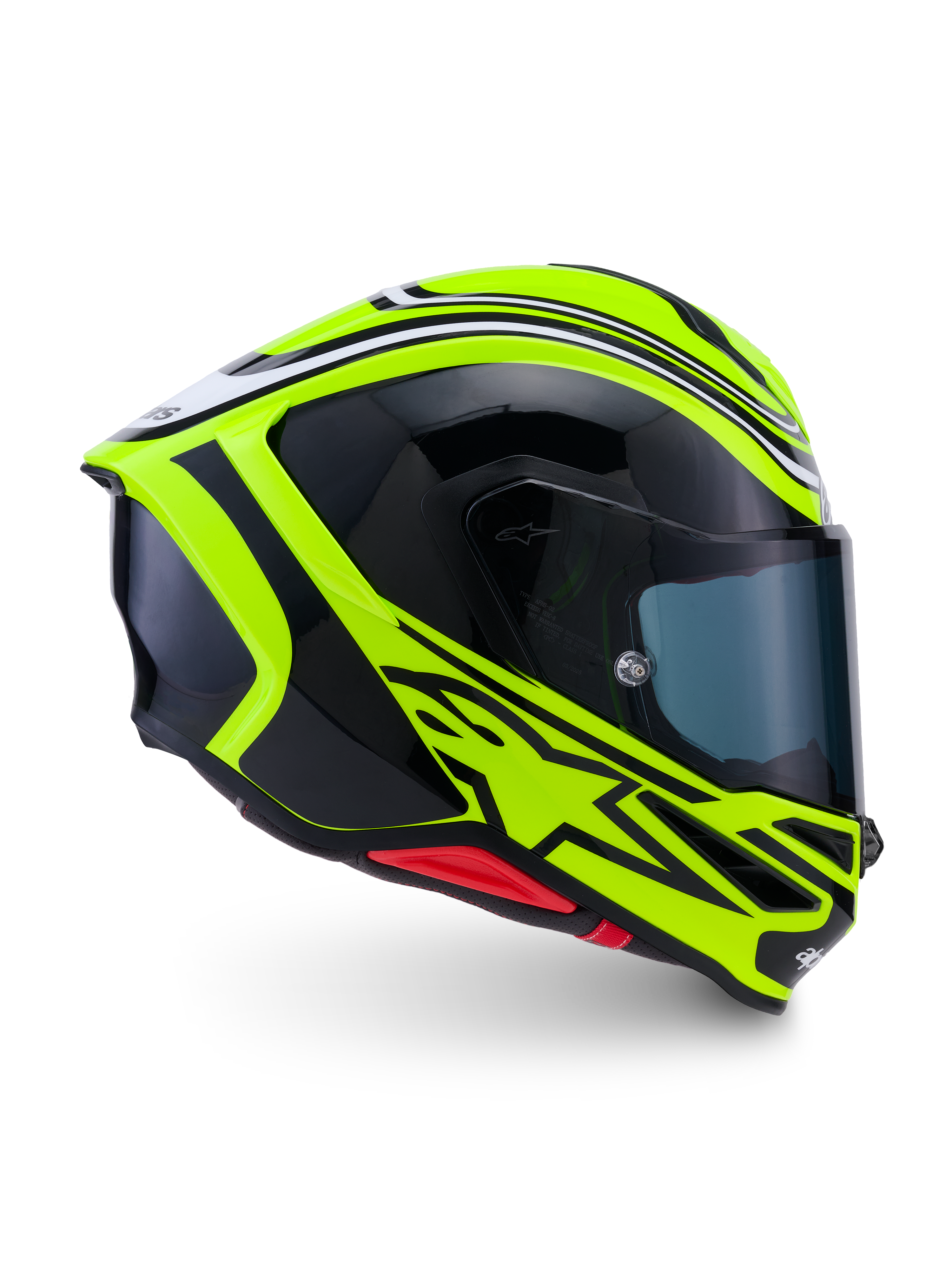 Alpinestars S-R7 Zeal Helmet ECE 22.06, kask motocyklowy integralny, żółty fluo, czarny i biały, konstrukcja karbonowa