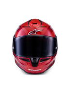 Alpinestars S-R7 A-Core Helmet ECE 22.06, full face motorcycle helmet in Red and White with glossy carbon finish and optical class 1 clear visor