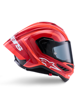 Alpinestars Supertech R10 Arius Helmet, Motorcycle Racing Helmet, Red with Black Accents and White Graphics, Dark Tinted Visor, Aerodynamic Design, ECE 06/DOT Certified, Premium Glossy Finish