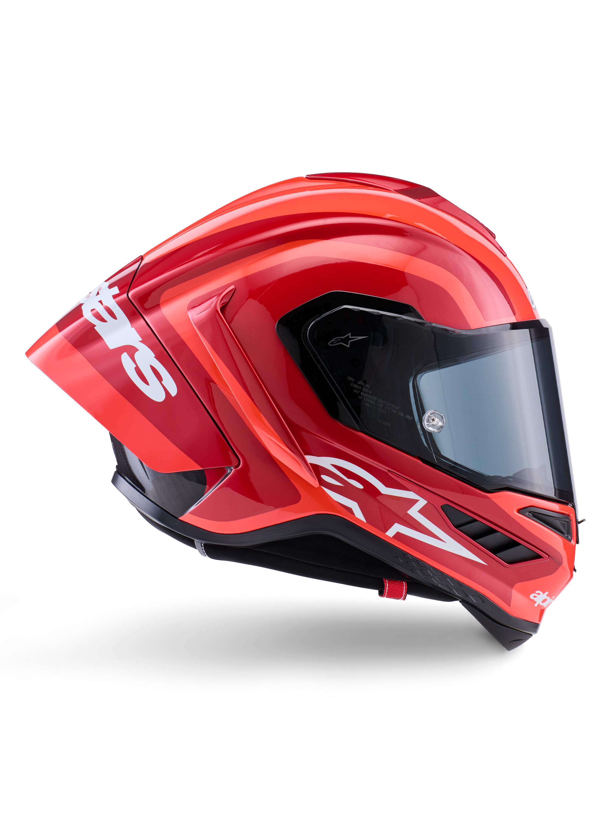 Alpinestars Supertech R10 Arius Helmet, Motorcycle Racing Helmet, Red with Black Accents and White Graphics, Dark Tinted Visor, Aerodynamic Design, ECE 06/DOT Certified, Premium Glossy Finish