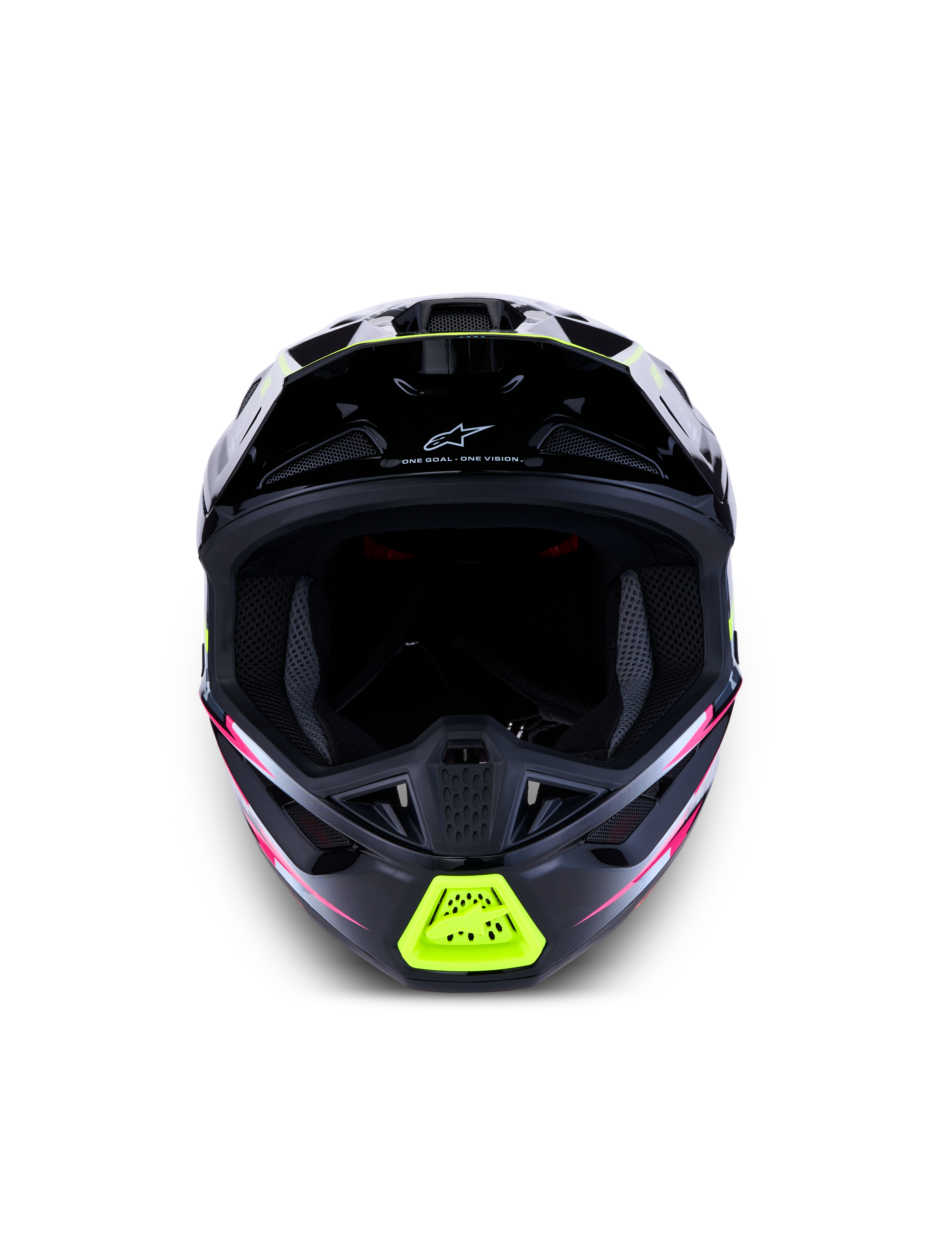 Alpinestars S-M7 Blaster Helmet, Black and Fluo Yellow, ECE 22.06 certified motocross helmet with advanced ventilation.