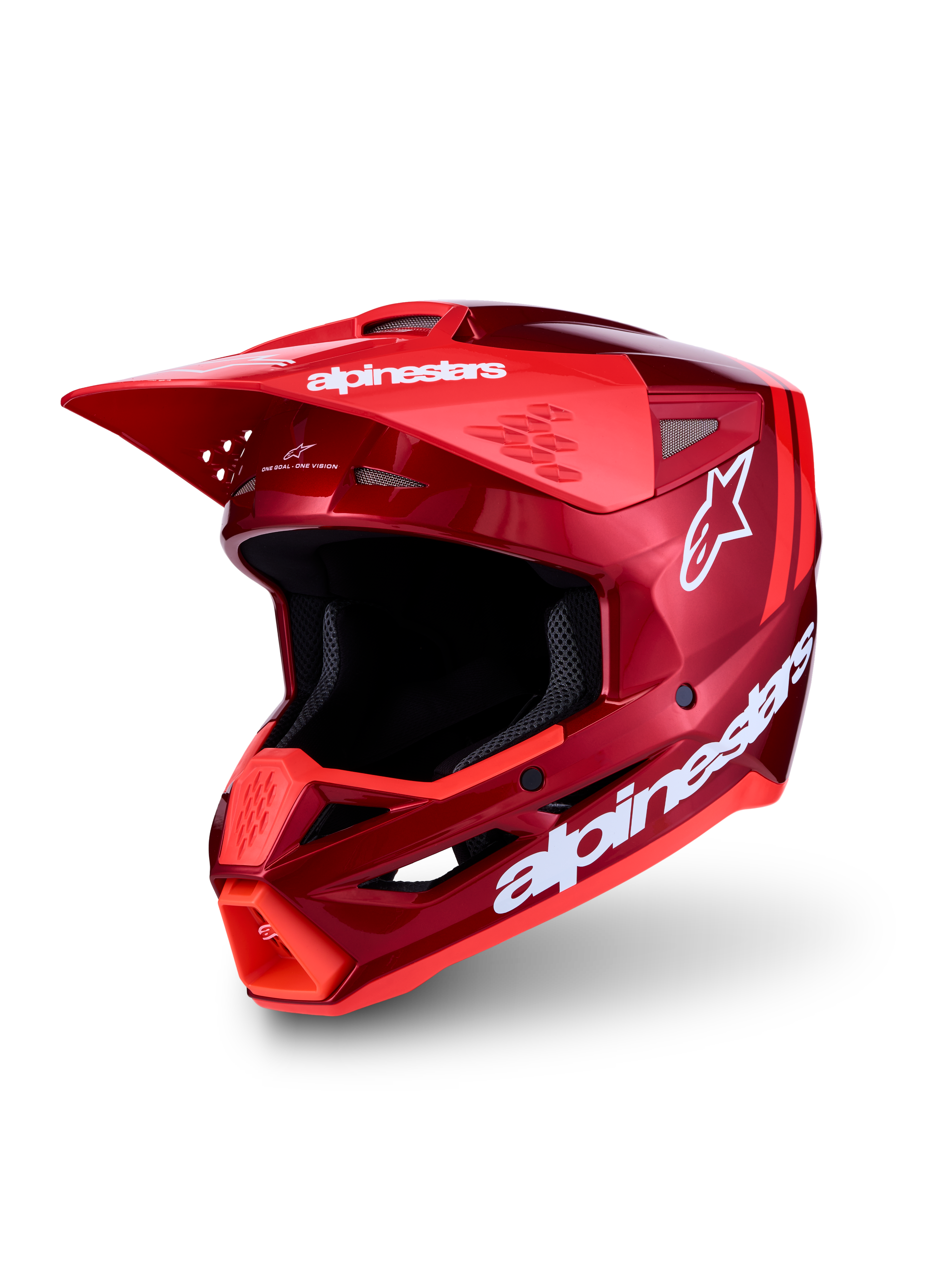 Alpinestars Kask SM3 Radium ECE06, kask motocrossowy, czerwony i biały, certyfikat ECE 2206, termo-wtryskiwana skorupa