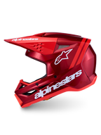 Alpinestars SM3 Radium ECE06, czerwony i biały kask motocrossowy off-road, certyfikat ECE 22.06, widok z profilu.