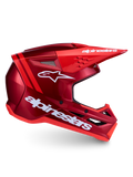 Kask Alpinestars SM3 Radium ECE06, kask motocrossowy, czerwony i biały, certyfikat ECE 2206, wydajna wentylacja i wysoka ochrona.