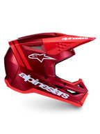 Kask Alpinestars SM3 Radium ECE06, kask motocrossowy, czerwony i biały, certyfikat ECE 2206, wydajna wentylacja i wysoka ochrona.