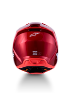 Kask Alpinestars SM3 Radium ECE06, tył, błyszczący czerwony i czerwony fluo, kask motocrossowy, certyfikat ECE 22.06.