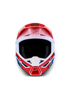 Kask Alpinestars SM3 Falcon ECE06, kask motocrossowy, czerwony i biały, lekka skorupa termo-wtryskiwana, certyfikat ECE 22.06.