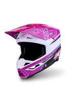 Alpinestars Kask SM3 Falcon ECE06, kask do motocrossu i enduro, fioletowy i biały, certyfikat ECE 22.06, zaawansowana lekka konstrukcja z wydajną wentylacją.