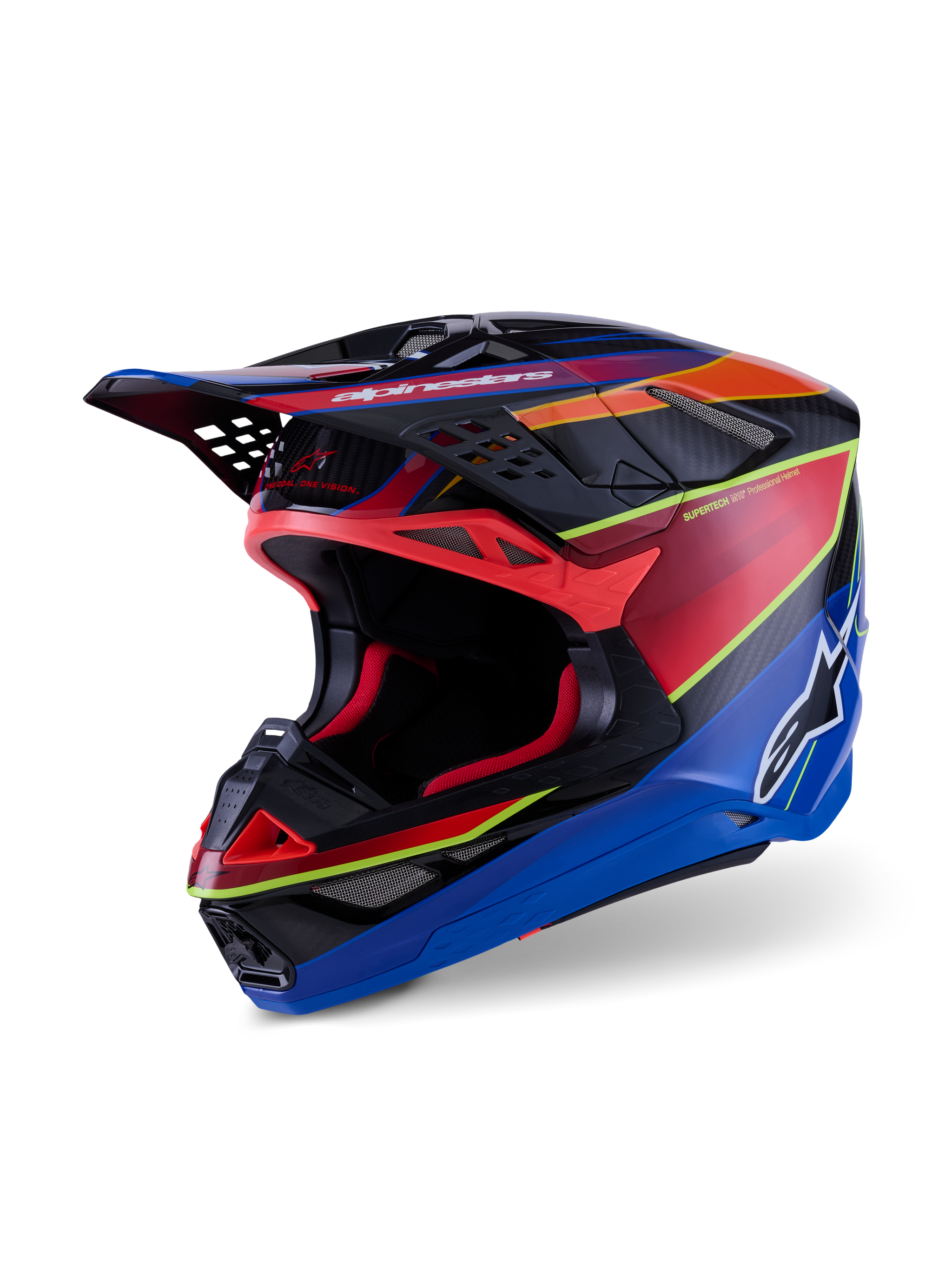 Kask Supertech M10 Era ECE 22.06 Niebieski Czerwony Żółty Fluo Błyszczący