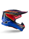 Kask Supertech M10 Era ECE 22.06 Niebieski Czerwony Żółty Fluo Błyszczący