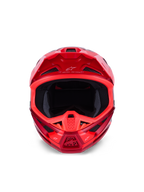 Kask Alpinestars S-M7 Core, kask motocrossowy, czerwony z połyskiem, widok z przodu ukazujący liczne otwory wlotowe i aerodynamiczny design, logo Astars na daszku i osłonie szczęki, profesjonalny sprzęt do wyścigów off-road