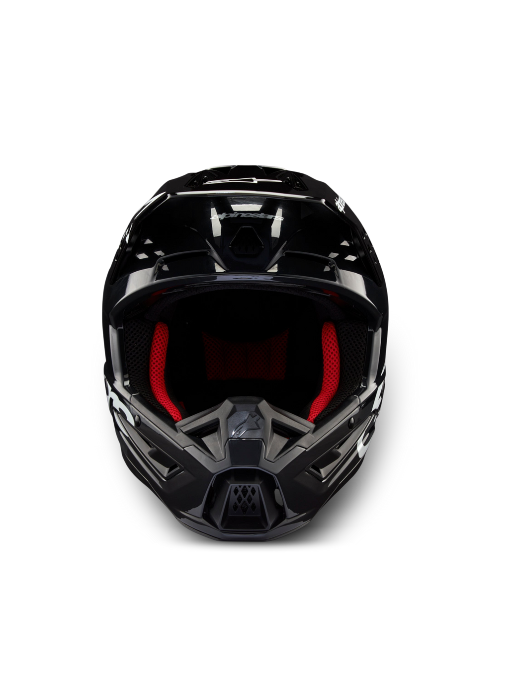 Alpinestars Kask S-M5 Corp ECE 22.06, kask motocrossowy, ciemnoszary błyszczący z czerwonym wnętrzem, certyfikowany ECE.