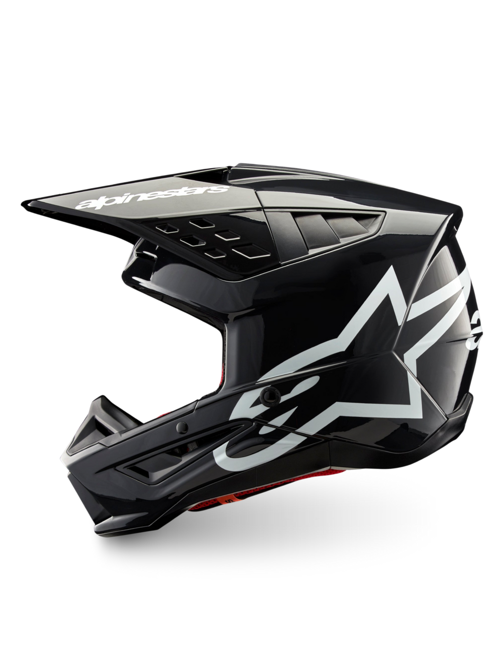 Kask Alpinestars S-M5 Corp, kask motocrossowy, ciemnoszary błyszczący z białym logo, certyfikat ECE 22.06