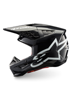 Kask Alpinestars S-M5 Corp, kask motocrossowy, ciemnoszary błyszczący z białym logo, certyfikat ECE 22.06