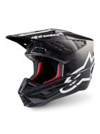 Alpinestars S-M5 Corp, kask motocrossowy, ciemnoszary błyszczący i biały, certyfikat ECE 22.06, czerwona wyściółka