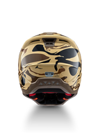 Kask Alpinestars S-M5 Mineral, kask motocrossowy MX, widok z tyłu, brązowy i czarny kamuflaż, certyfikat ECE 22.06.