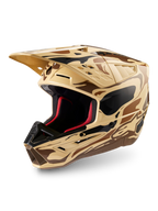 Alpinestars S-M5 Mineral, kask motocyklowy motocrossowy, matowy wzór camo w kolorach brązowym i beżowym, certyfikowany ECE 22.06, ochrona terenowa