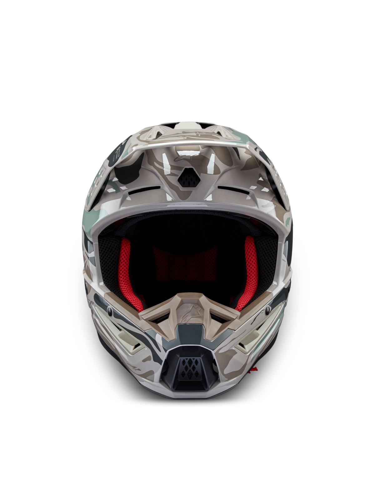 Kask Alpinestars S-M5 Mineral, kask motocrossowy off-road, ciepły szary i zielony celadon, błyszczący, certyfikat ECE 22.06.
