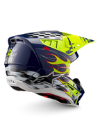 Alpinestars S-M5 Rash Helmet, Motocross Off-road, Night Navy and Yellow Fluo Glossy, ECE 22.06 certified protection.