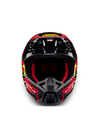 Alpinestars S-M5 Rash ECE 22.06, kask motocrossowy, ciemnoszary i jasnoczerwony, wentylowana skorupa, widok z przodu.