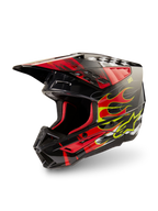 Alpinestars S-M5 Rash, kask motocrossowy ECE 22.06, ciemnoszary i jasnoczerwony błyszczący, lekka ochrona off-road