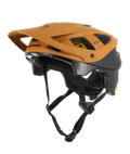 Alpinestars Vector Tech Zeal Helmet, kask do kolarstwa górskiego MTB, pomarańczowo-czarny z żółtym logo Mips, z dużym przednim daszkiem, licznymi otworami wentylacyjnymi i regulowanym paskiem pod brodę, zaprojektowany do ochrony na szlakach terenowych