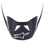 Alpinestars Visor Vector Tech A1, wymienny wizjer do kasku rowerowego, czarny matowy z jasnoszarymi elementami, białe logo A-star z przodu, wytrzymała konstrukcja z tworzywa do MTB trail i enduro
