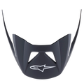 Alpinestars Visor Vector Pro A2, wymienny daszek do kasku MTB, czarny matowy (Ebony Matt), białe logo Astars z przodu, aerodynamiczny kanciasty kształt z wycięciami wentylacyjnymi, matowe plastikowe wykończenie