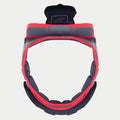 Alpinestars Supertech R10 Crown Pad, wymienna wyściółka górna kasku, szara miękka tkanina z czerwonym wykończeniem i czarnymi wypustkami mocującymi, okrągła konstrukcja do kasków S-R10, haftowane logo gwiazdy na górnej wypustce