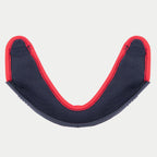 Alpinestars Supertech R10 Chin Curtain, osłona podbródka do kasku, czarna tkanina z jaskrawoczerwonym wykończeniem, zakrzywiony kształt litery U, oficjalna część zamienna do kasków motocyklowych S-R10