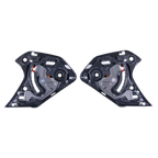 Alpinestars Supertech R10 Shield Mechanism, para czarnych zamiennych mechanizmów wizjera, lewy i prawy element z mechanicznymi punktami obrotu i montażu do kasków motocyklowych S-R10