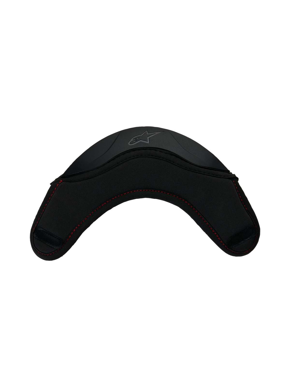 Alpinestars S-R7 Chin Curtain, motorcycle racing helmet accessory, black with red stitching and TPU construction