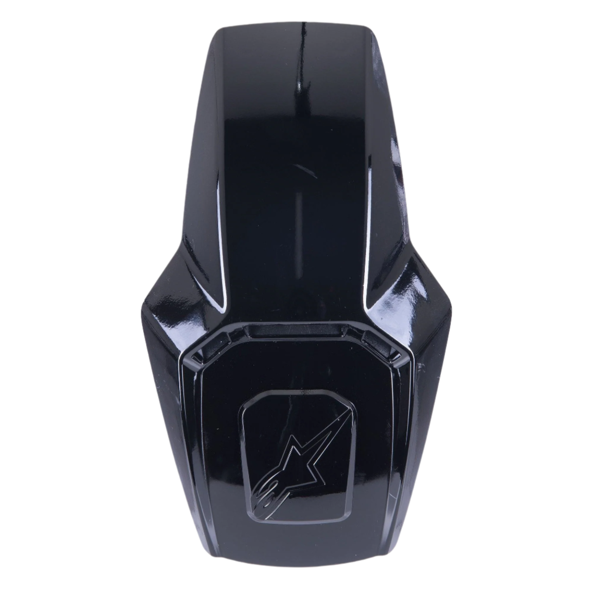 Alpinestars Supertech R10 Top Vent, akcesorium do kasku motocyklowego, czarny błyszczący, z wytłoczonym logo Alpinestars, stylowa część zamienna do wentylacji kasku