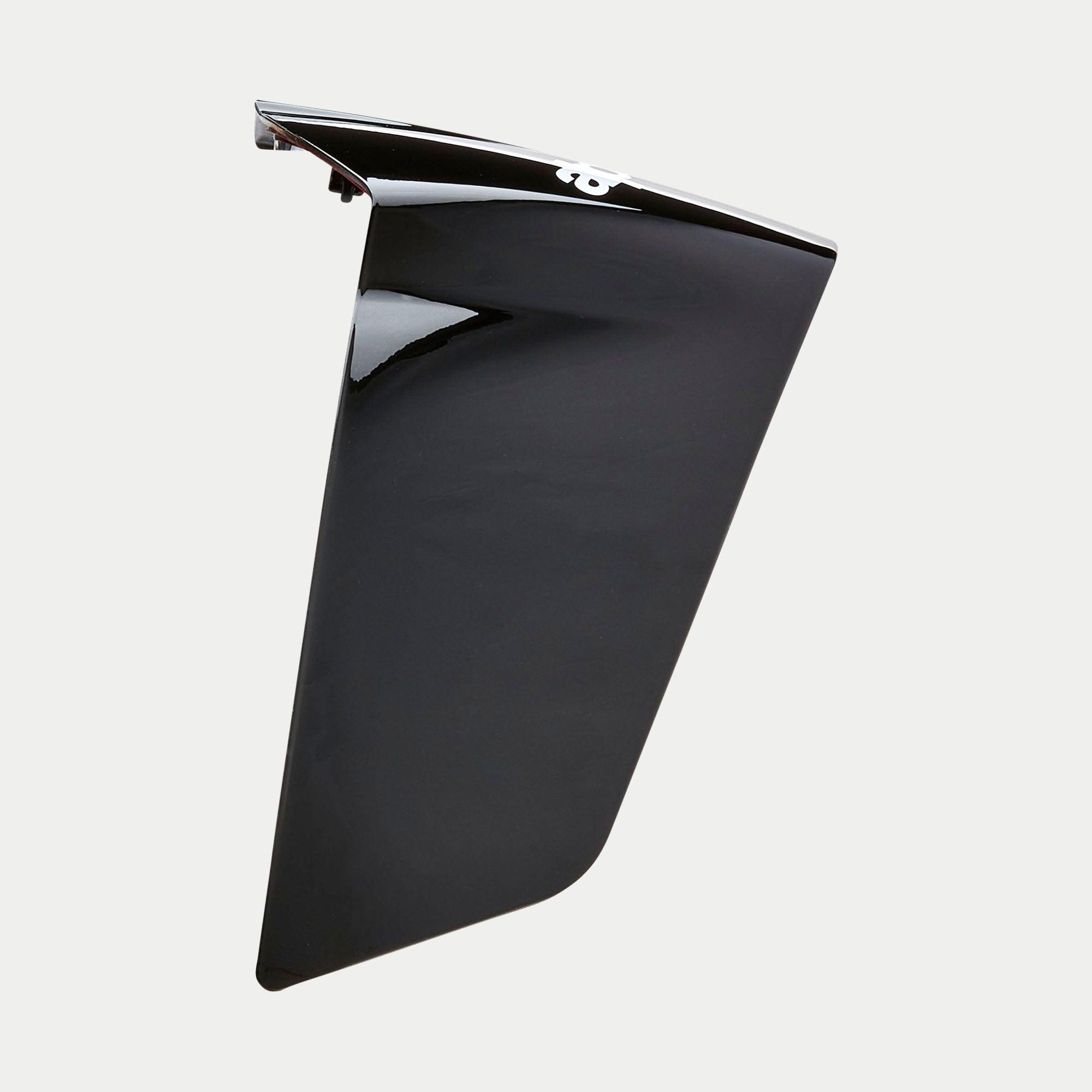 Alpinestars Supertech R10 Solid Race Spoiler, akcesorium do kasku, czarny błyszczący, aerodynamiczna część zamienna z polerowanym wykończeniem i białym detalem logo