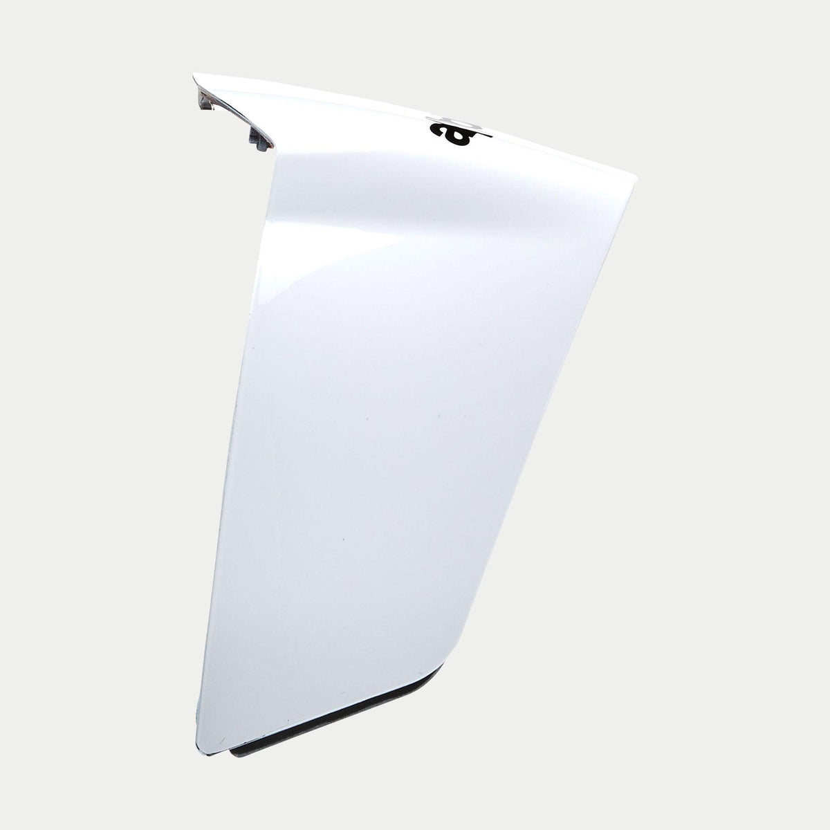 Alpinestars Supertech R10 Solid Race Spoiler, akcesorium do kasku, biały błyszczący, zapasowy element aerodynamiczny do kasków S-R10, smukły zakrzywiony profil z połyskującym wykończeniem i czarnym logo